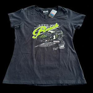 NWT NASCAR Womens Large Kurt Busch Racing T Shirt Monster Energy #1 Chip Ganassi